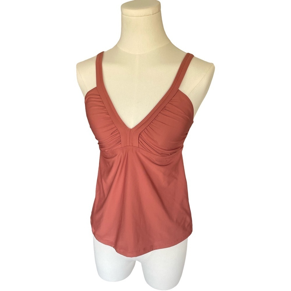 Alex Marie V-Neck Tankini Swim Top Blush Pink Size Small